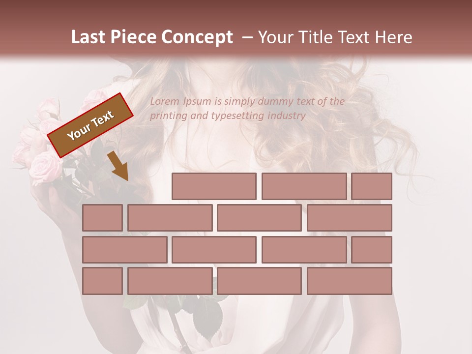 A Beautiful Woman Holding A Rose In Her Hand PowerPoint Template