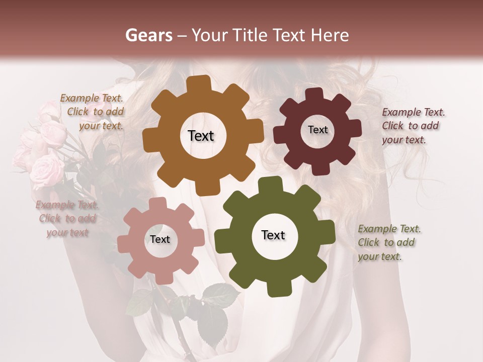 A Beautiful Woman Holding A Rose In Her Hand PowerPoint Template