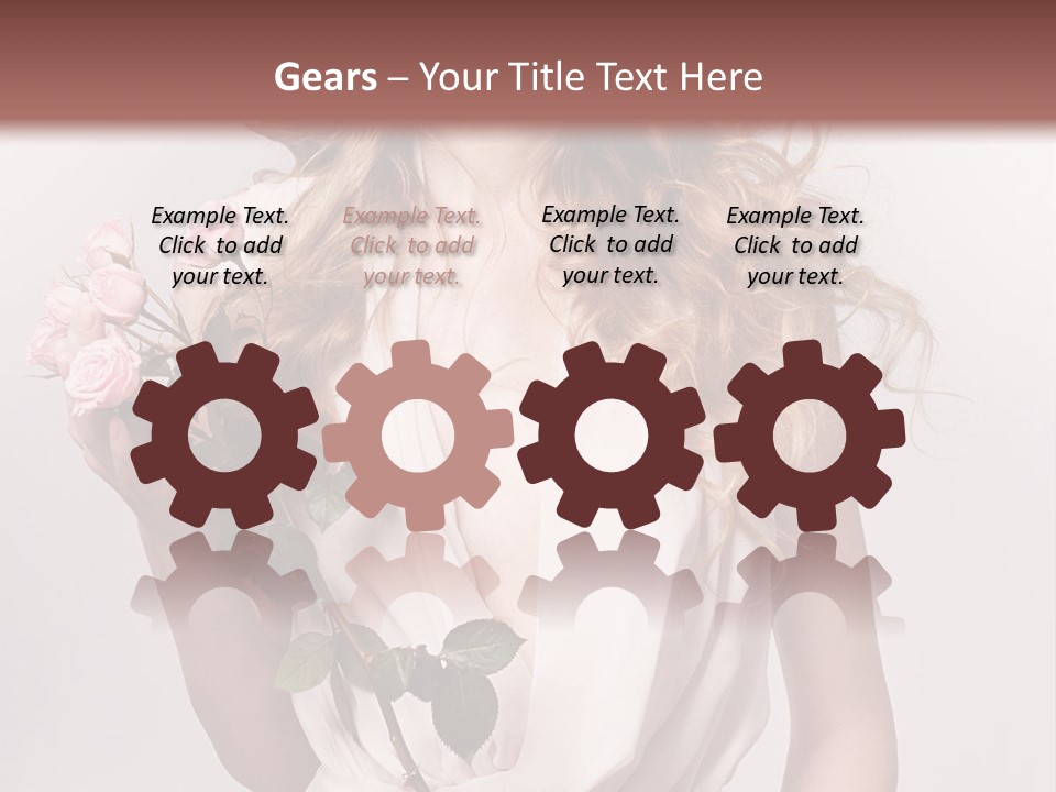 A Beautiful Woman Holding A Rose In Her Hand PowerPoint Template