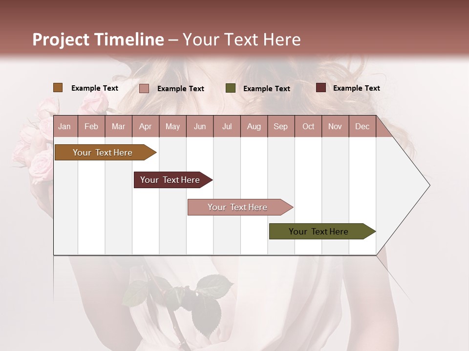 A Beautiful Woman Holding A Rose In Her Hand PowerPoint Template