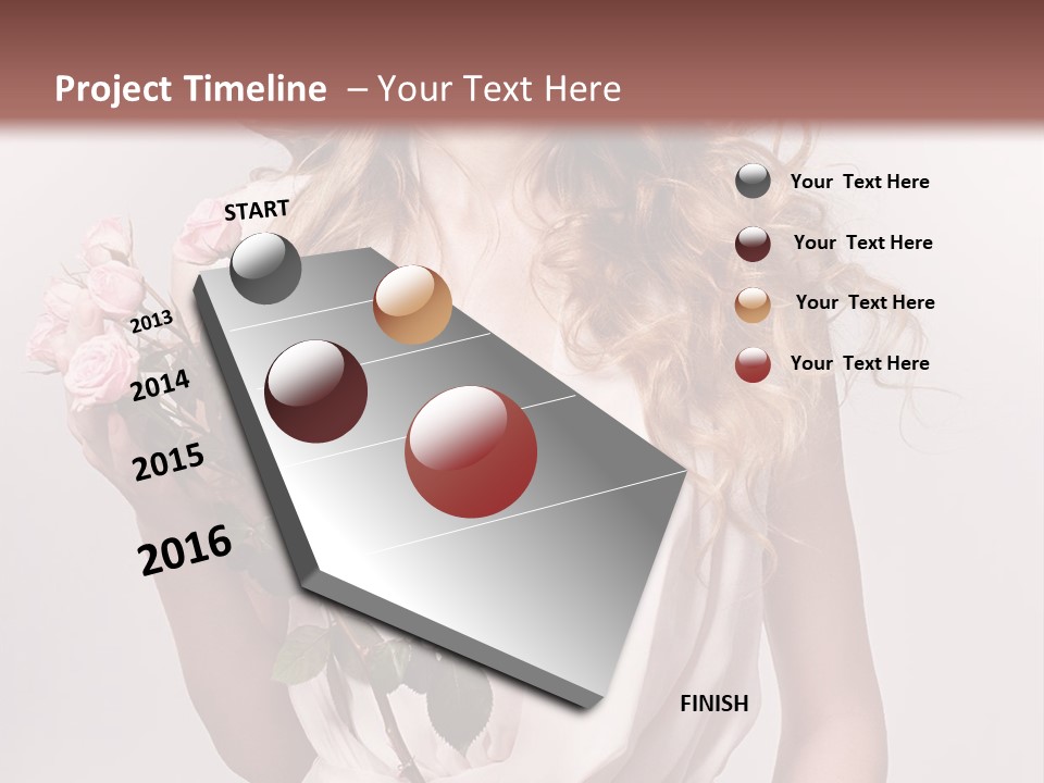 A Beautiful Woman Holding A Rose In Her Hand PowerPoint Template