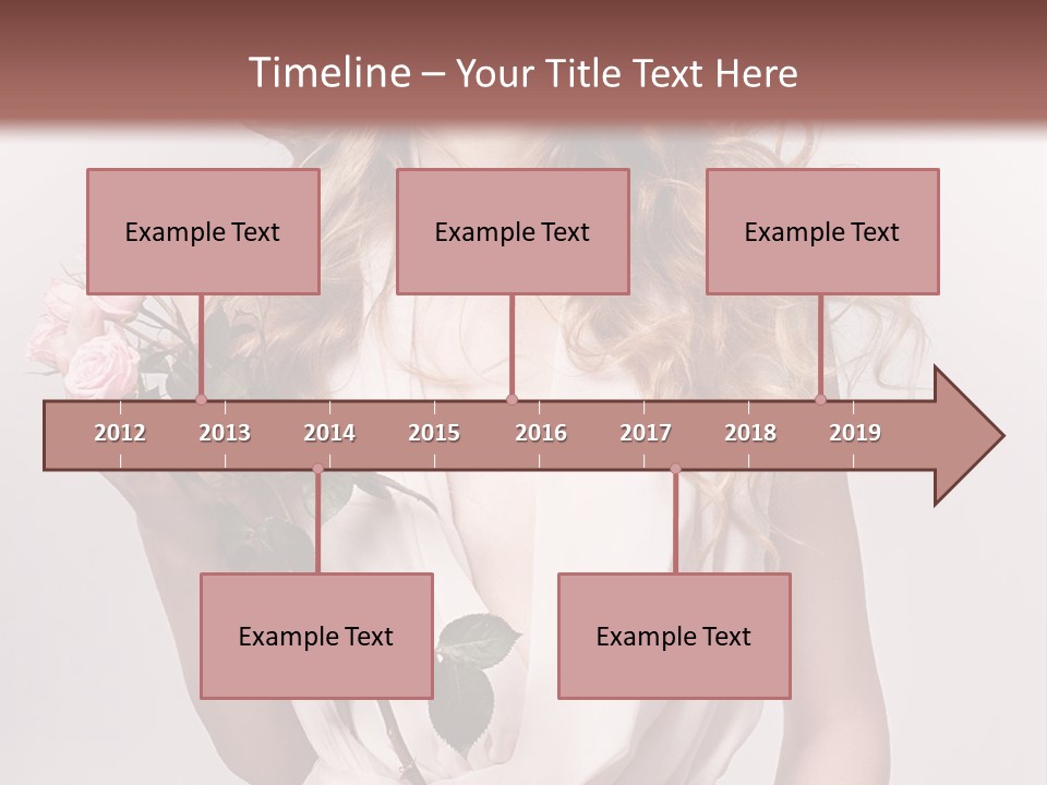 A Beautiful Woman Holding A Rose In Her Hand PowerPoint Template