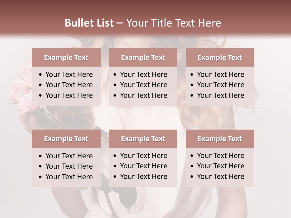 A Beautiful Woman Holding A Rose In Her Hand PowerPoint Template