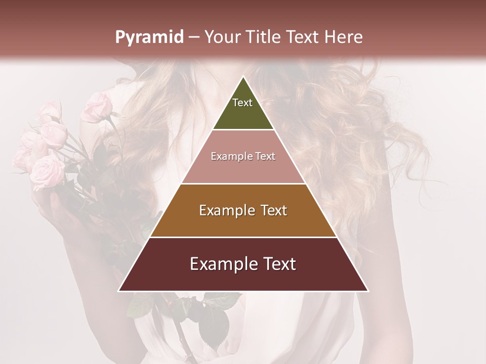 A Beautiful Woman Holding A Rose In Her Hand PowerPoint Template