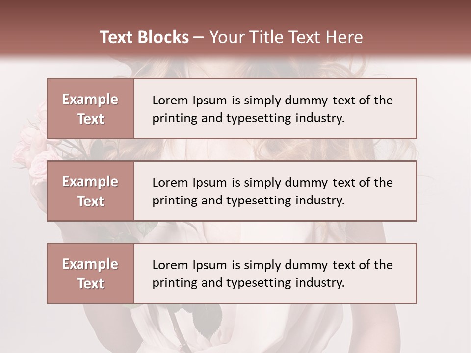 A Beautiful Woman Holding A Rose In Her Hand PowerPoint Template