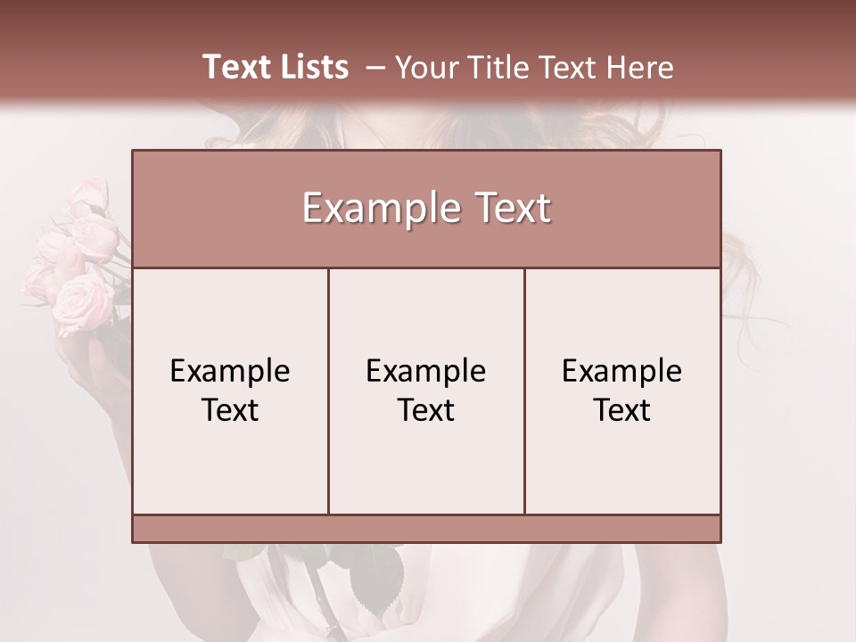 A Beautiful Woman Holding A Rose In Her Hand PowerPoint Template