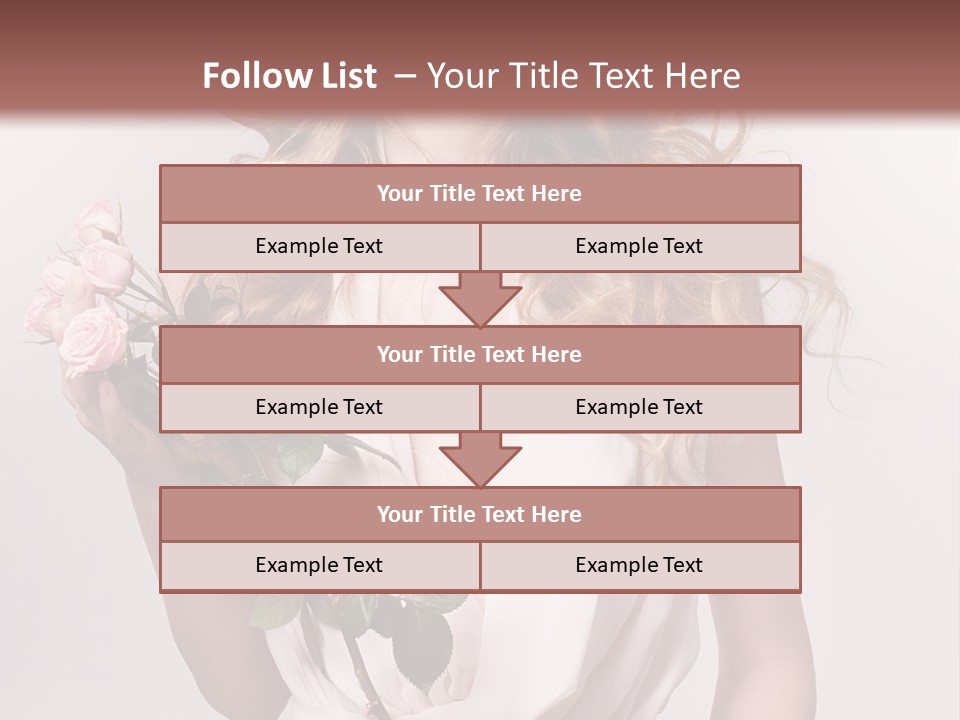 A Beautiful Woman Holding A Rose In Her Hand PowerPoint Template