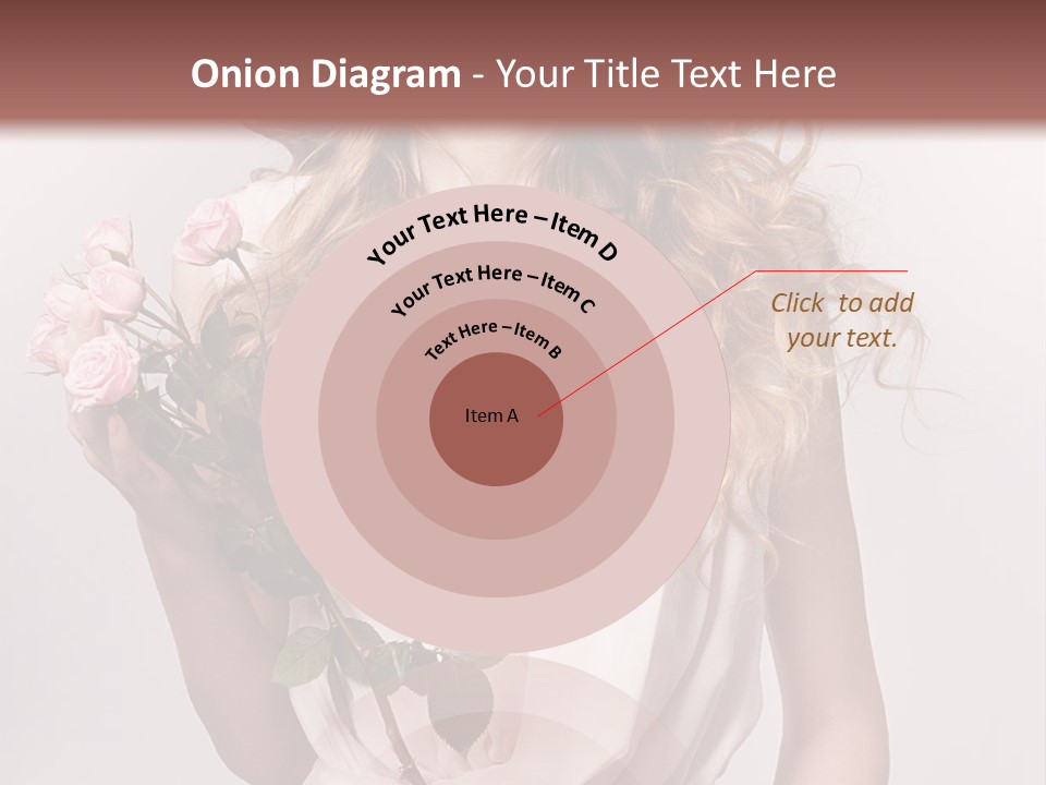 A Beautiful Woman Holding A Rose In Her Hand PowerPoint Template