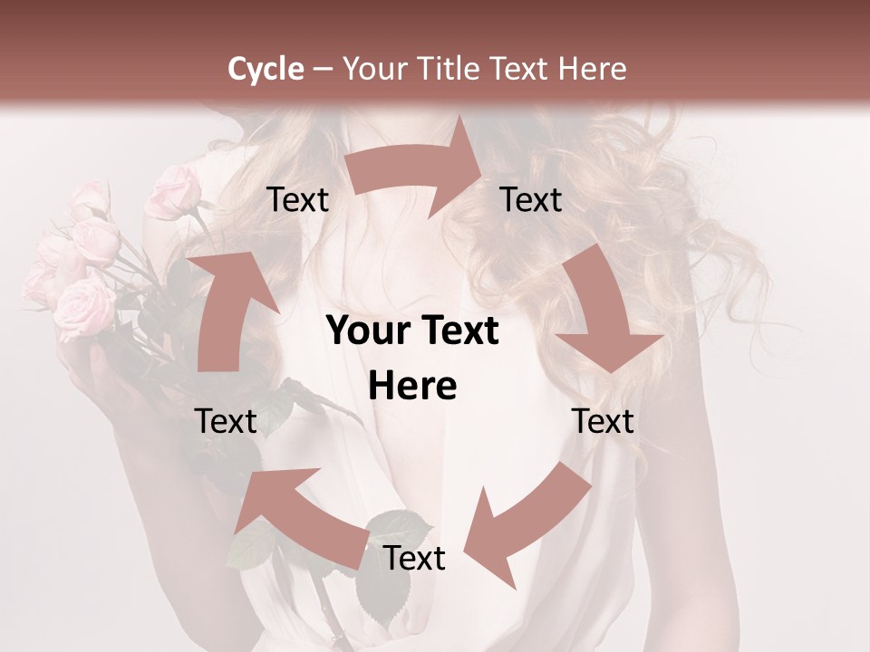 A Beautiful Woman Holding A Rose In Her Hand PowerPoint Template