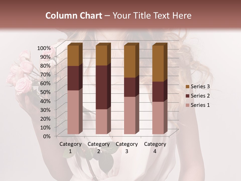 A Beautiful Woman Holding A Rose In Her Hand PowerPoint Template