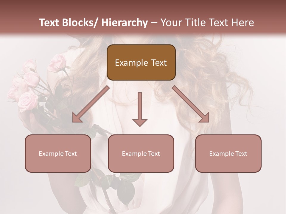 A Beautiful Woman Holding A Rose In Her Hand PowerPoint Template