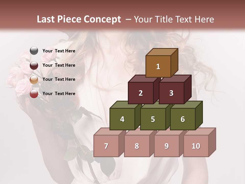 A Beautiful Woman Holding A Rose In Her Hand PowerPoint Template