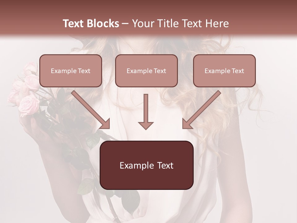 A Beautiful Woman Holding A Rose In Her Hand PowerPoint Template