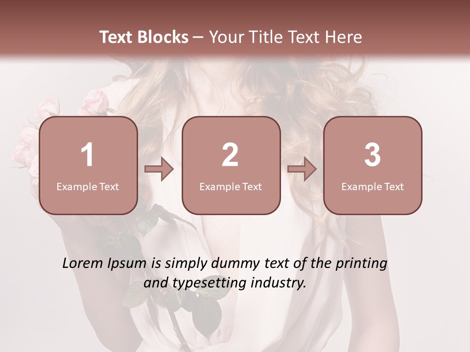 A Beautiful Woman Holding A Rose In Her Hand PowerPoint Template