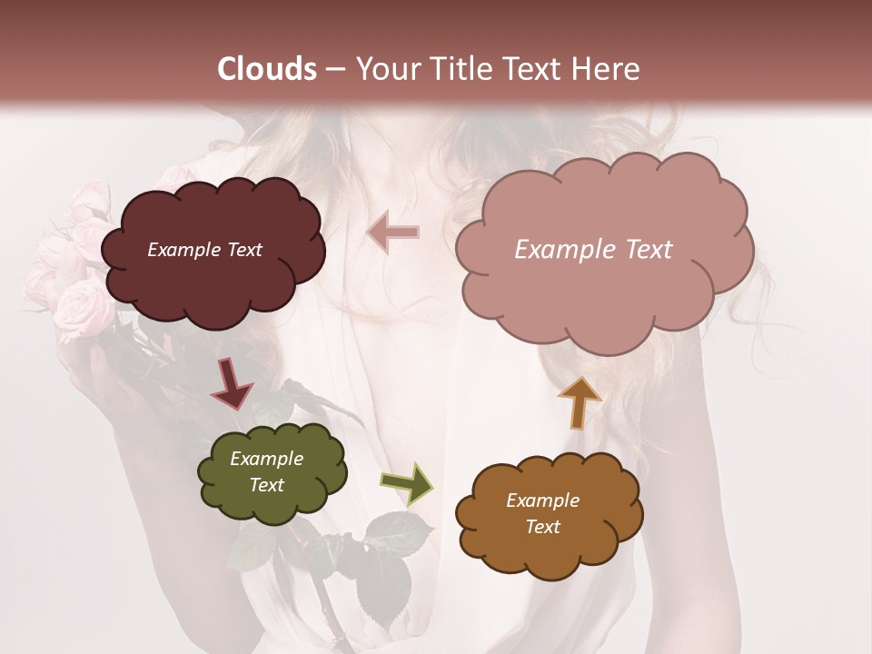 A Beautiful Woman Holding A Rose In Her Hand PowerPoint Template