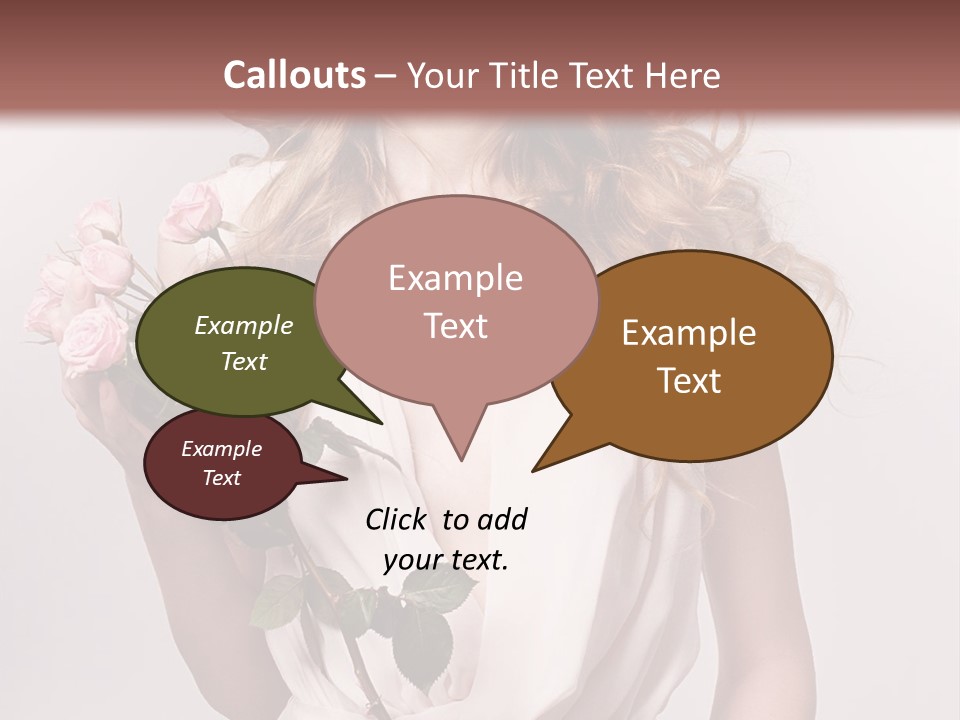 A Beautiful Woman Holding A Rose In Her Hand PowerPoint Template