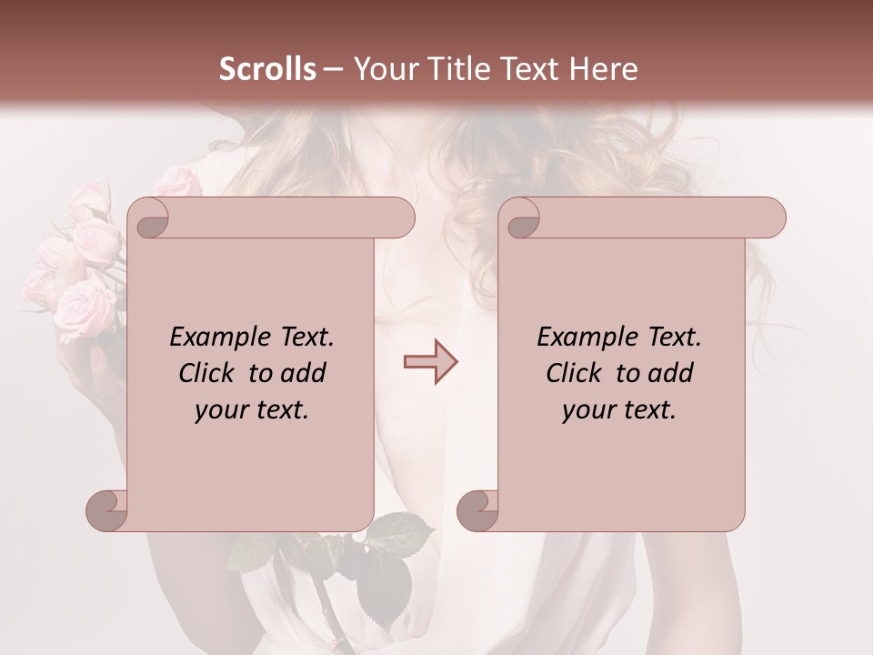 A Beautiful Woman Holding A Rose In Her Hand PowerPoint Template