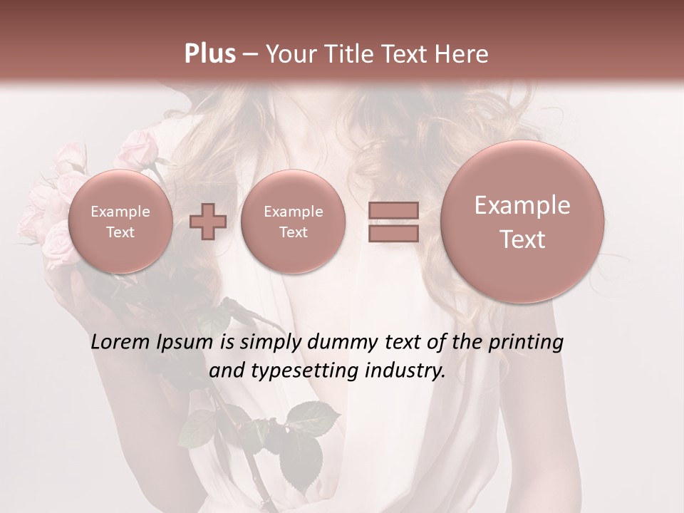 A Beautiful Woman Holding A Rose In Her Hand PowerPoint Template