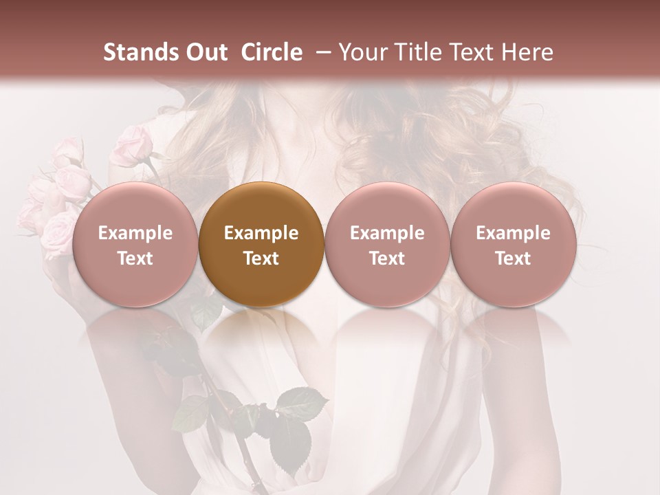 A Beautiful Woman Holding A Rose In Her Hand PowerPoint Template