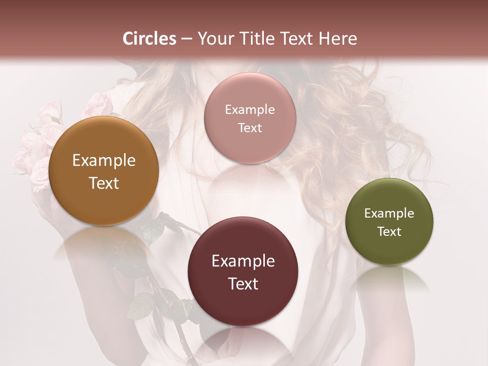 A Beautiful Woman Holding A Rose In Her Hand PowerPoint Template