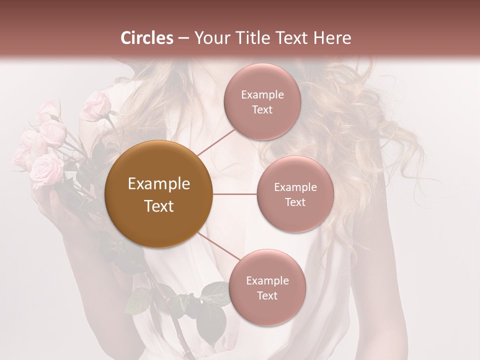 A Beautiful Woman Holding A Rose In Her Hand PowerPoint Template