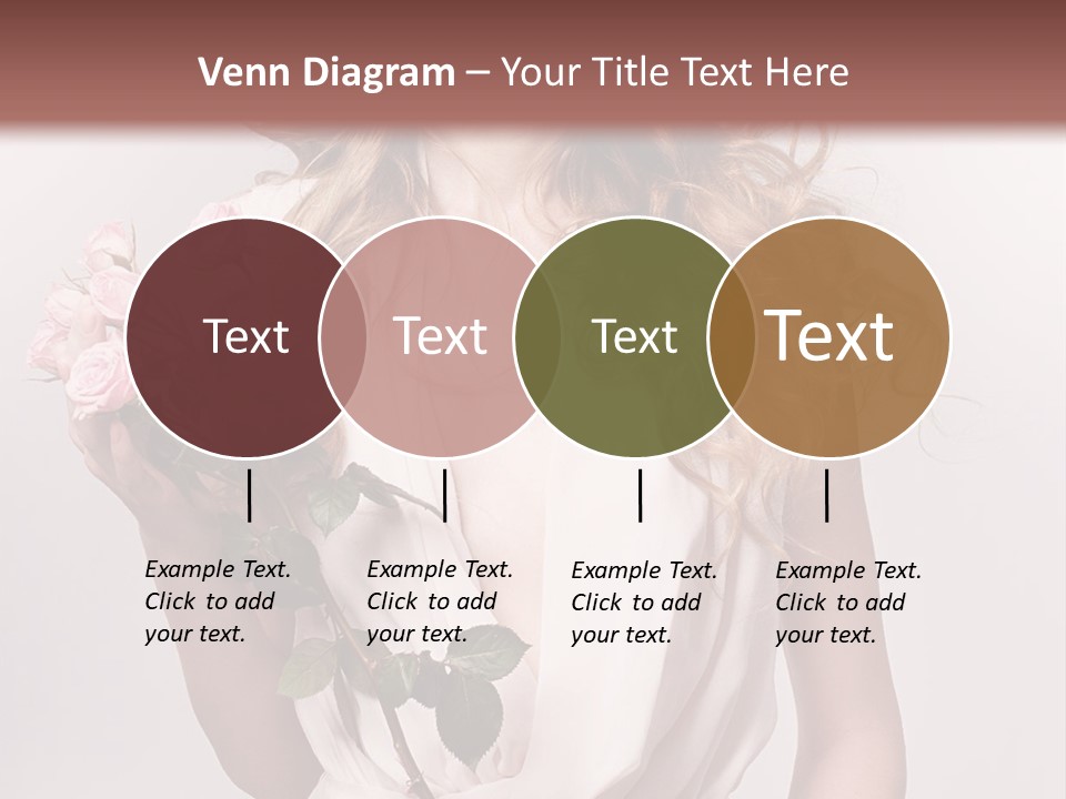 A Beautiful Woman Holding A Rose In Her Hand PowerPoint Template