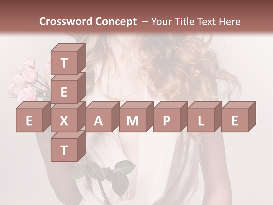 A Beautiful Woman Holding A Rose In Her Hand PowerPoint Template