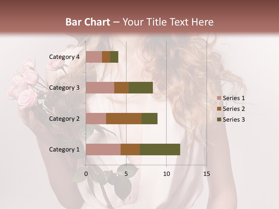 A Beautiful Woman Holding A Rose In Her Hand PowerPoint Template