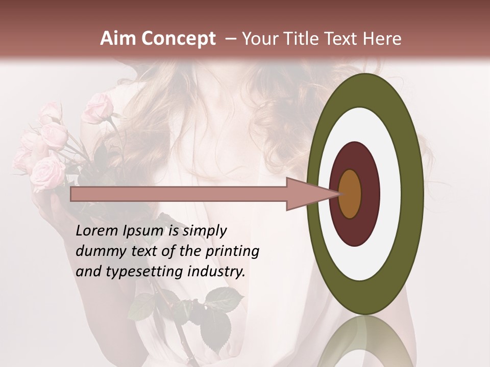 A Beautiful Woman Holding A Rose In Her Hand PowerPoint Template