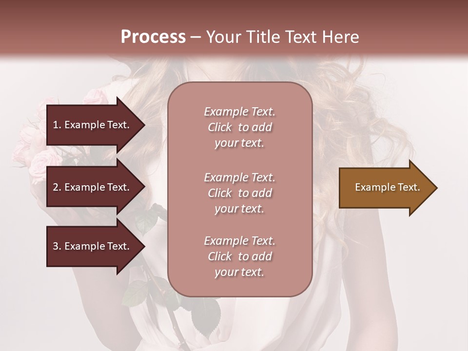 A Beautiful Woman Holding A Rose In Her Hand PowerPoint Template