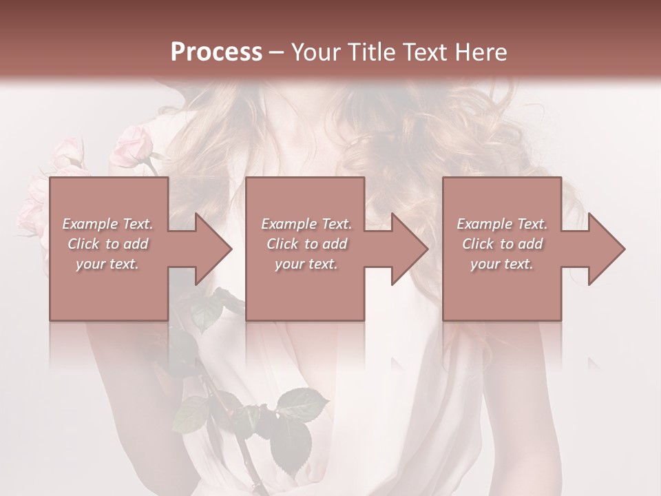 A Beautiful Woman Holding A Rose In Her Hand PowerPoint Template