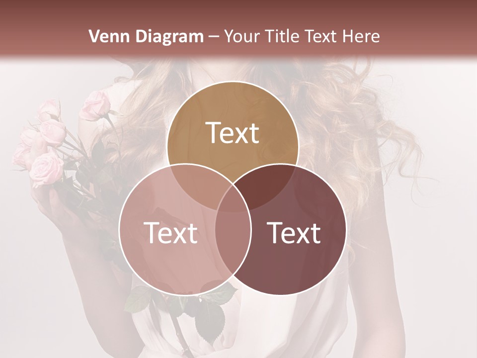 A Beautiful Woman Holding A Rose In Her Hand PowerPoint Template