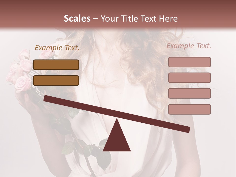 A Beautiful Woman Holding A Rose In Her Hand PowerPoint Template