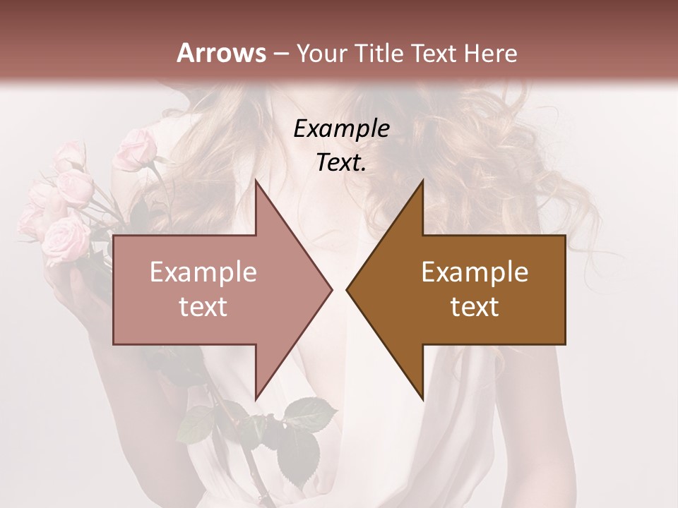 A Beautiful Woman Holding A Rose In Her Hand PowerPoint Template