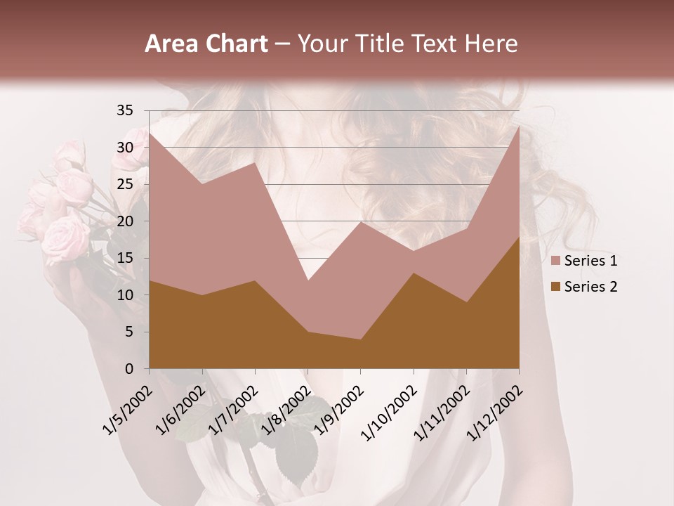 A Beautiful Woman Holding A Rose In Her Hand PowerPoint Template