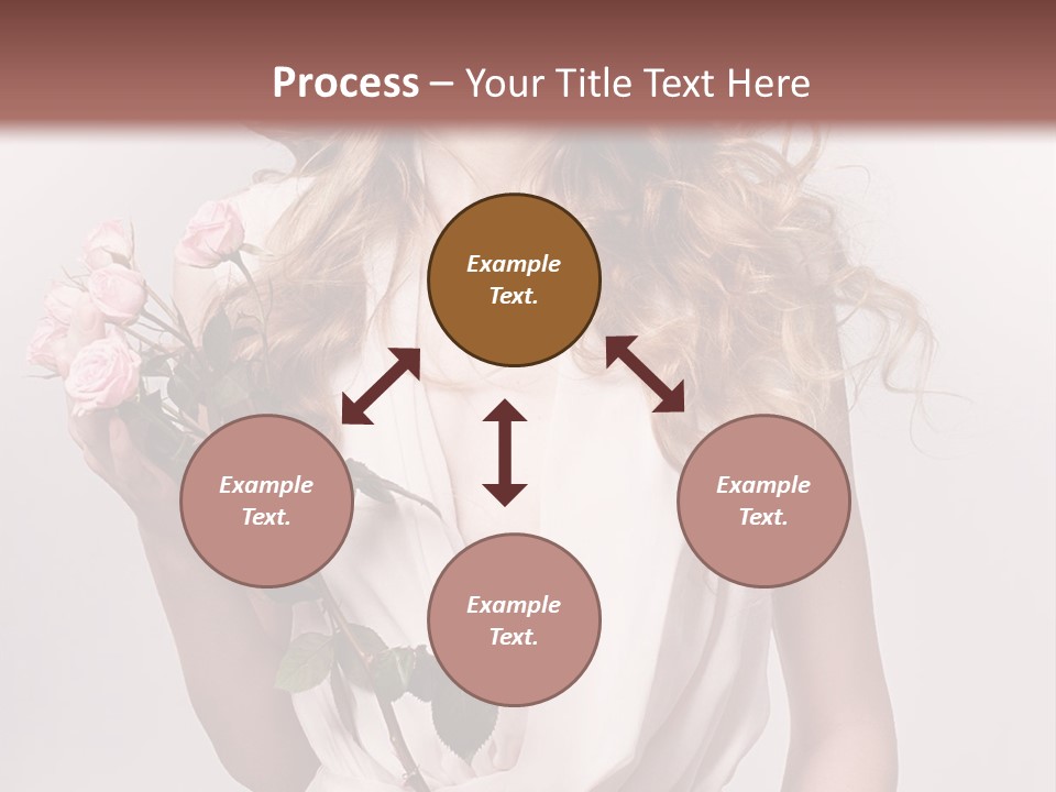 A Beautiful Woman Holding A Rose In Her Hand PowerPoint Template