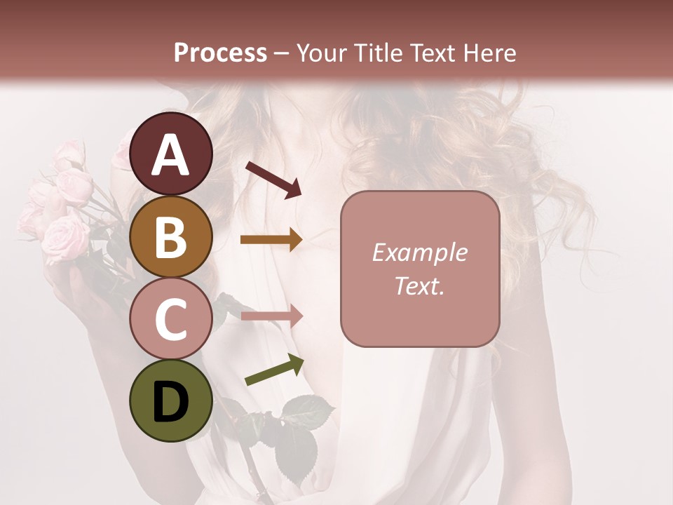 A Beautiful Woman Holding A Rose In Her Hand PowerPoint Template