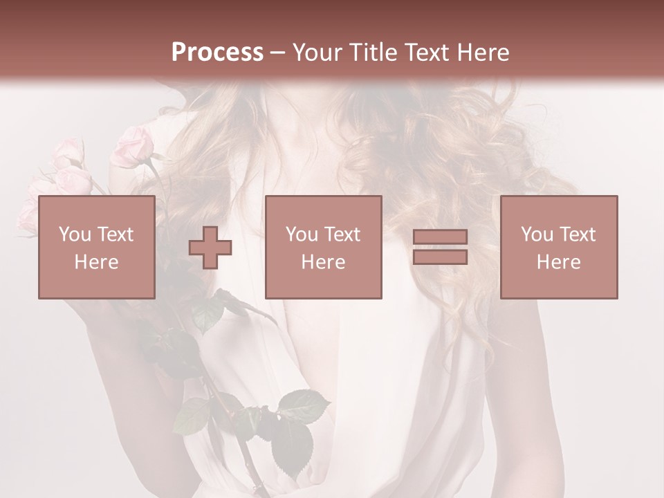 A Beautiful Woman Holding A Rose In Her Hand PowerPoint Template