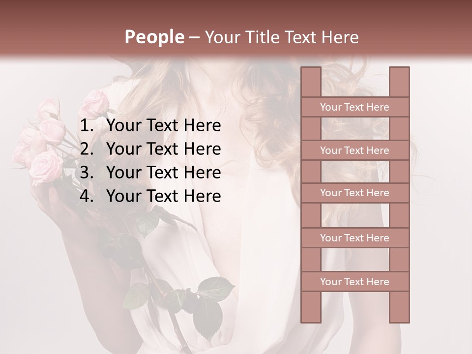 A Beautiful Woman Holding A Rose In Her Hand PowerPoint Template