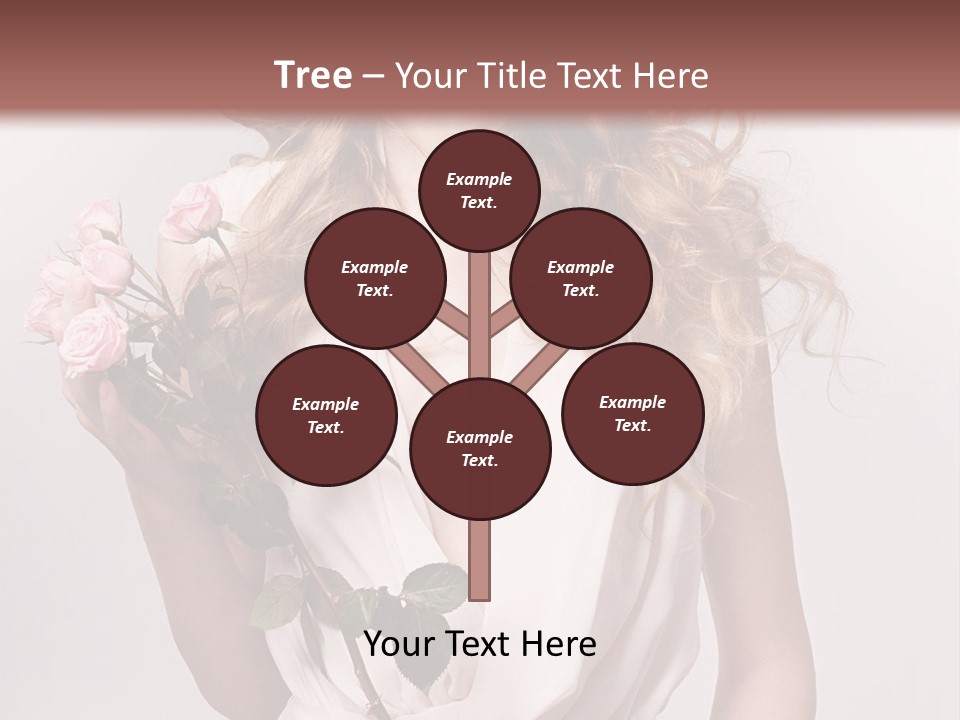 A Beautiful Woman Holding A Rose In Her Hand PowerPoint Template