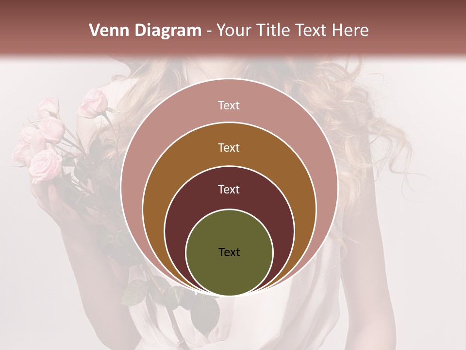 A Beautiful Woman Holding A Rose In Her Hand PowerPoint Template