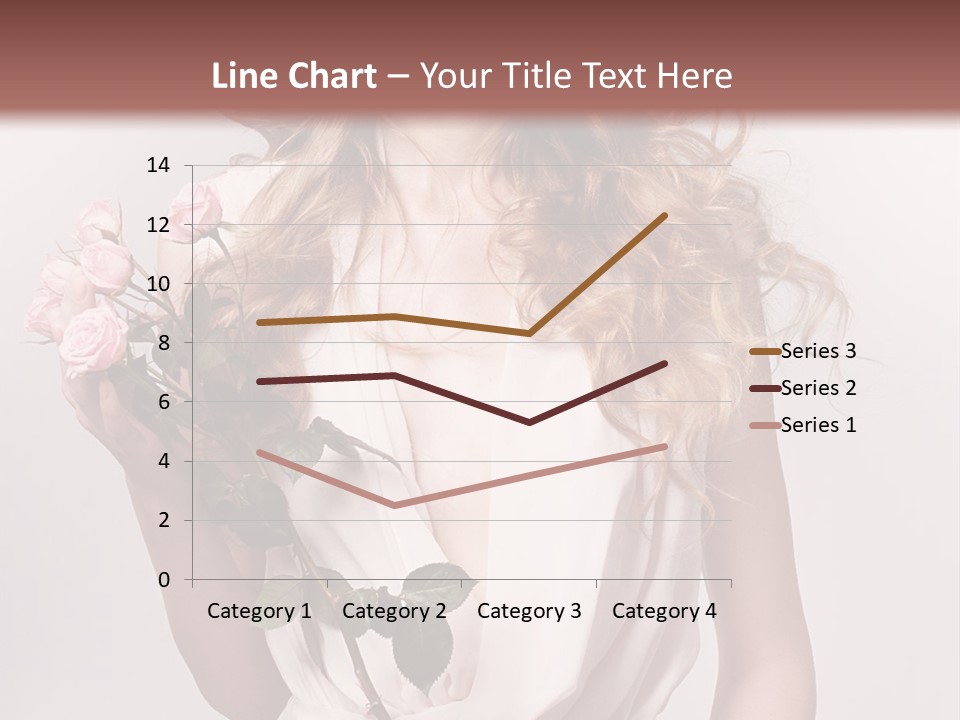 A Beautiful Woman Holding A Rose In Her Hand PowerPoint Template