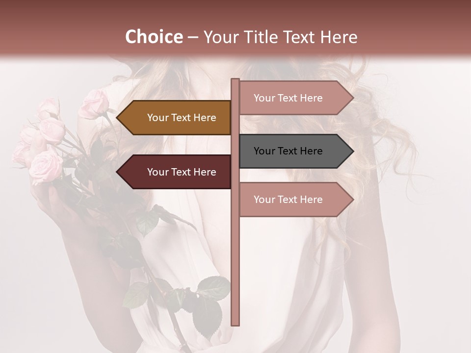 A Beautiful Woman Holding A Rose In Her Hand PowerPoint Template