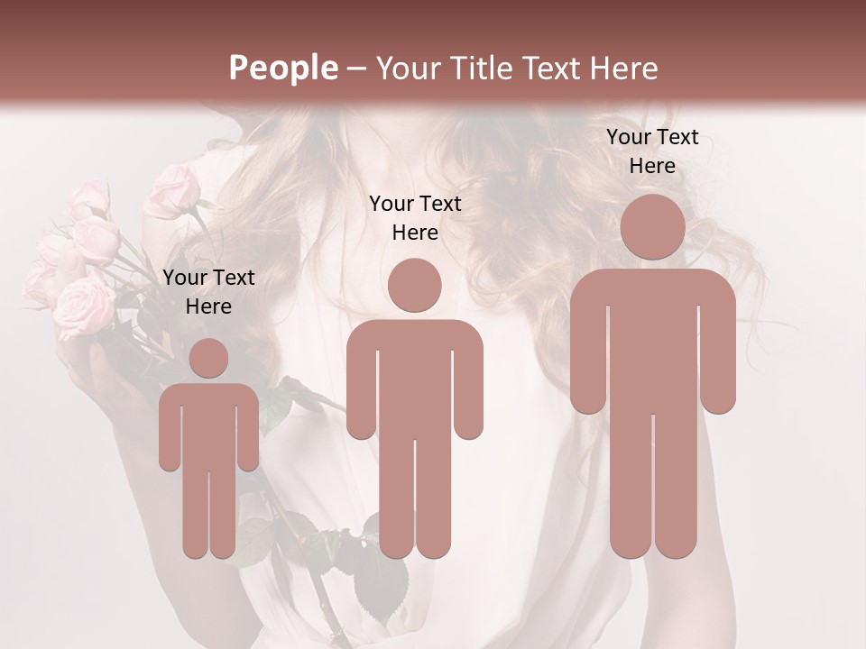 A Beautiful Woman Holding A Rose In Her Hand PowerPoint Template