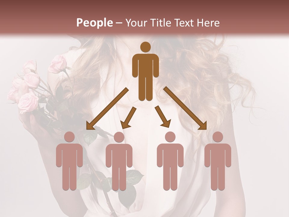 A Beautiful Woman Holding A Rose In Her Hand PowerPoint Template