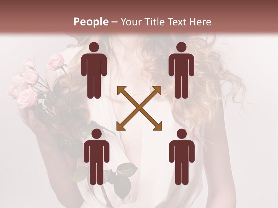 A Beautiful Woman Holding A Rose In Her Hand PowerPoint Template