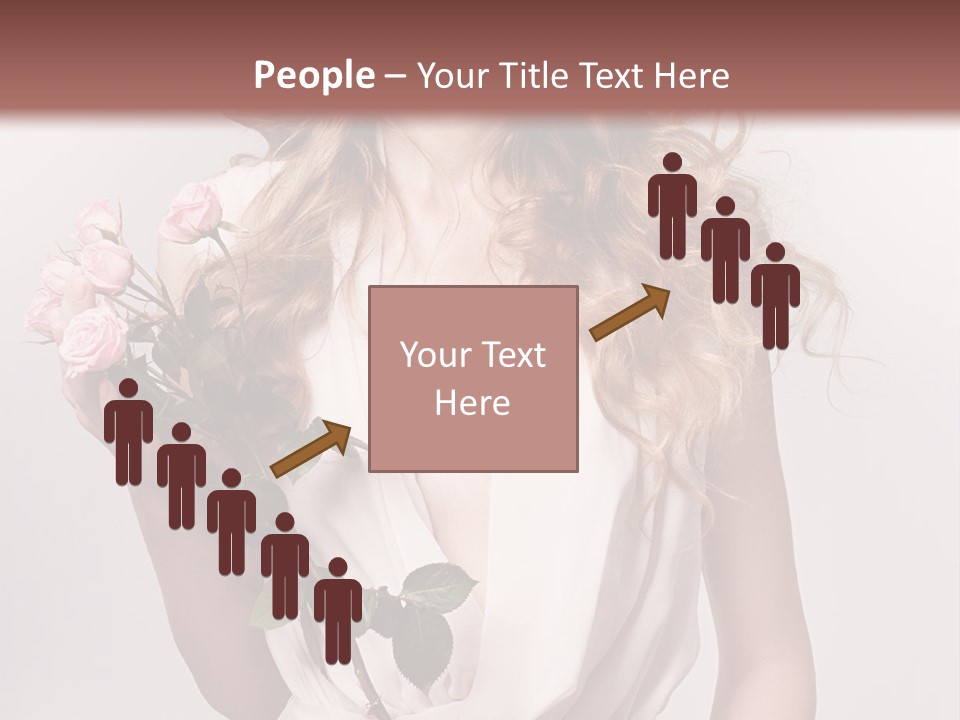 A Beautiful Woman Holding A Rose In Her Hand PowerPoint Template