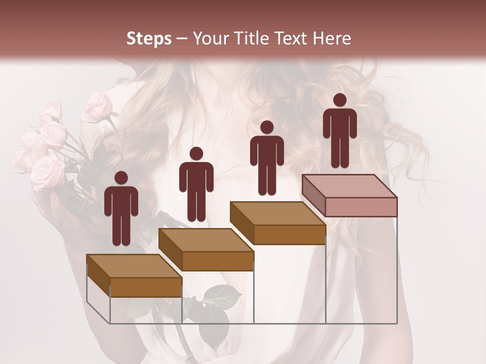 A Beautiful Woman Holding A Rose In Her Hand PowerPoint Template