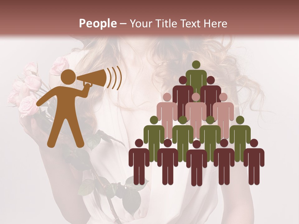 A Beautiful Woman Holding A Rose In Her Hand PowerPoint Template