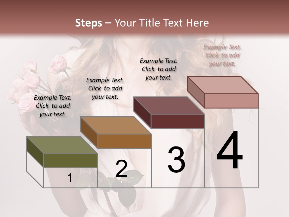 A Beautiful Woman Holding A Rose In Her Hand PowerPoint Template